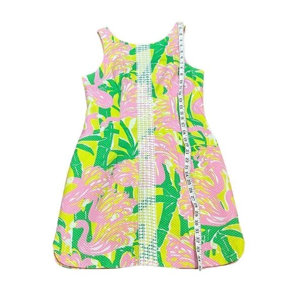 Lilly Pulitzer Women’s Textured Tropical Flamingo Print Sheath Dress, Size 8 - Picture 7 of 10